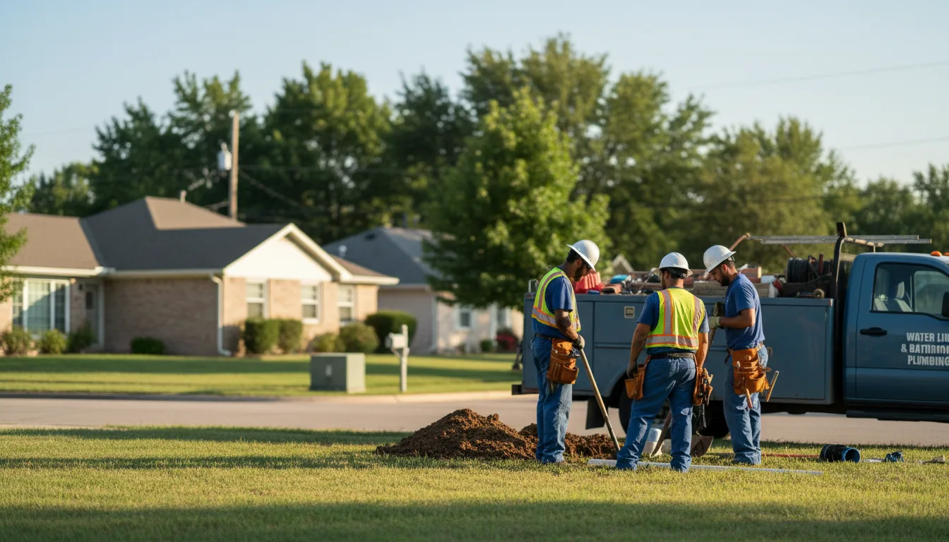 Residential water line and bathroom plumbing service in Louisville, NE